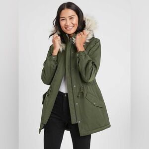 Banana Republic WATER-RESISTANT PARKA WITH FAUX FUR COLLAR